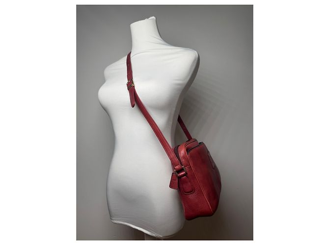 Vintage Givenchy Ledertasche rot - Ansicht 9
