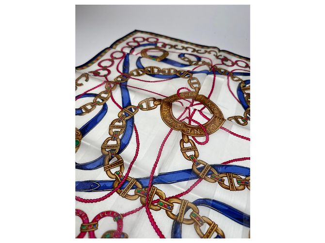 Céline Sciarpa vintage Celine marrone e bianca Multicolore - vista 3