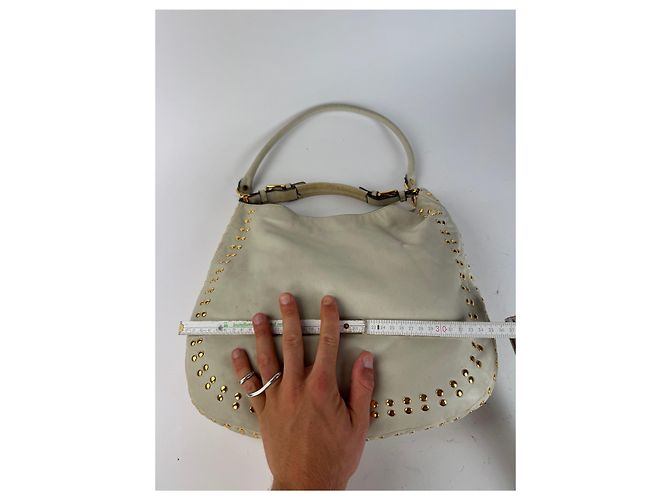 Vintage Marni Wildleder Nieten 2Way Tasche weiß - Ansicht 11