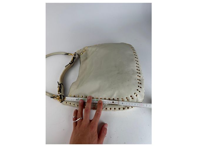 Vintage Marni Wildleder Nieten 2Way Tasche weiß - Ansicht 13