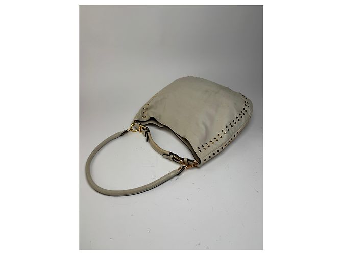 Vintage Marni Wildleder Nieten 2Way Tasche weiß - Ansicht 9