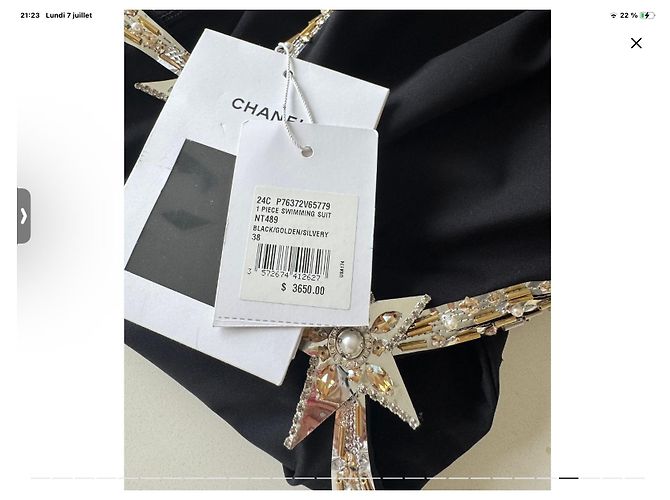 Chanel Ikonischer Badeanzug 38/40 Schwarz - Ansicht 4