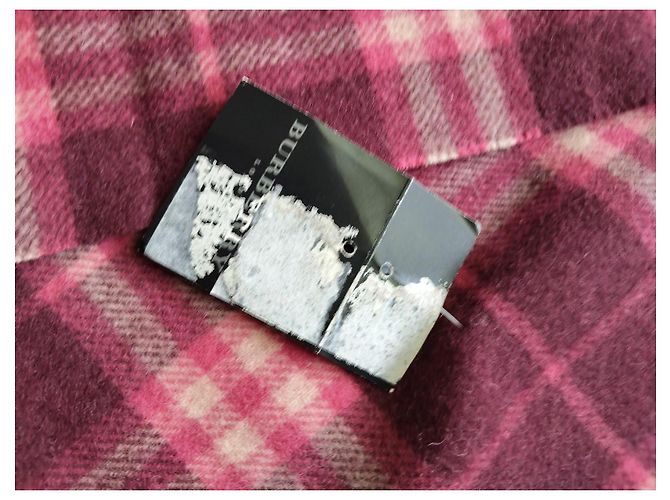 Cachecol Burberry London de lã Tartan Bordô Vermelho Rosa Branco Multicor - vista 9