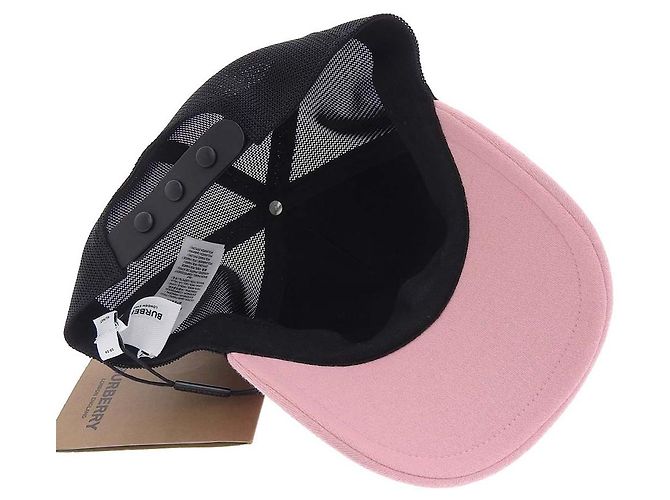 Cappellino da baseball in lana e nylon Burberry rosa e nero L - vista 5
