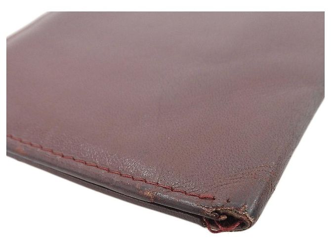 Cartera larga de cuero Cartier Blanco Burdeos - vista 6