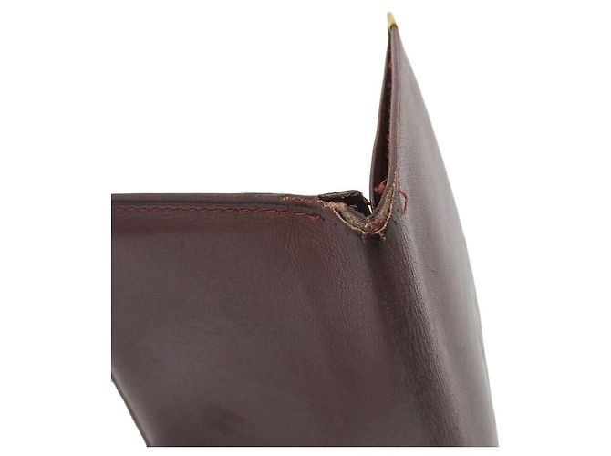 Cartera larga de cuero Cartier Blanco Burdeos - vista 8