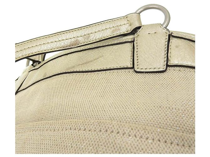 Coach Canvas Leder Tragetasche 17039 Braun Beige Golden - Ansicht 6