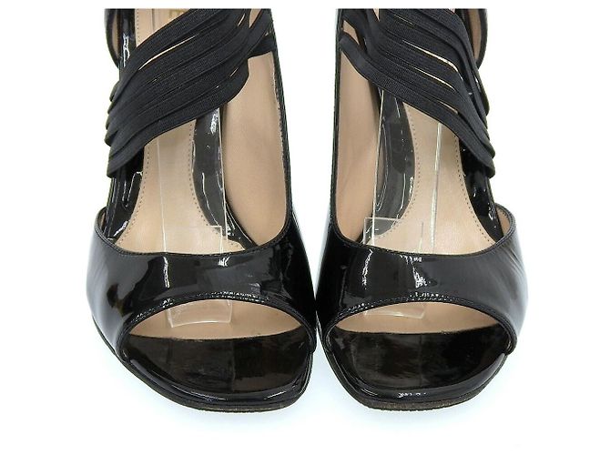 Fendi schwarze Lackpumps mit offener Zehe Größe 36 - Ansicht 3