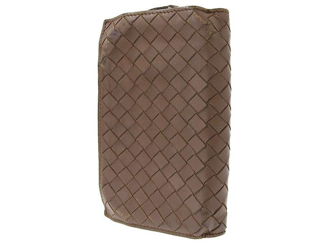 Billetera bifold de cuero Bottega Veneta marrón - vista 2