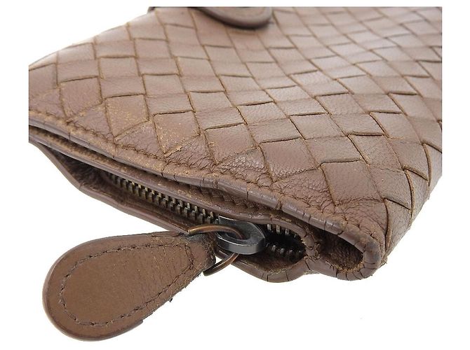 Billetera bifold de cuero Bottega Veneta marrón - vista 4
