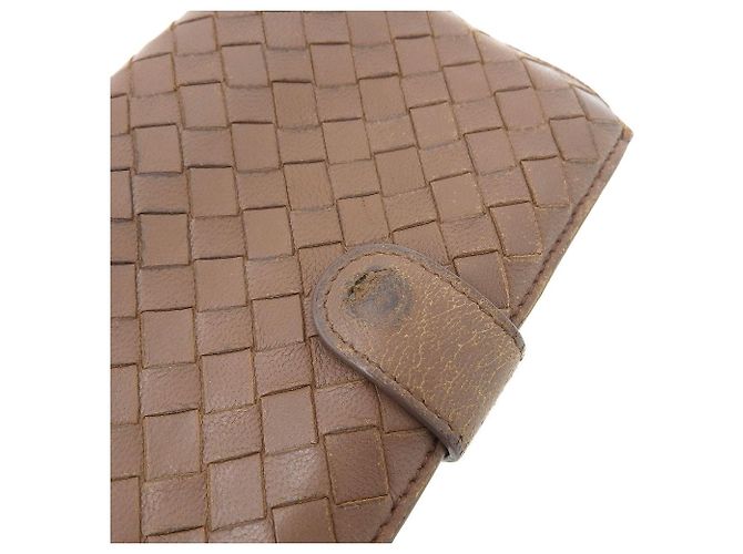 Billetera bifold de cuero Bottega Veneta marrón - vista 5