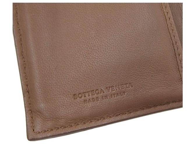 Billetera bifold de cuero Bottega Veneta marrón - vista 8