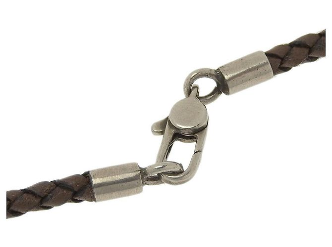 Collar de Péndulo de Cuero Gucci AG925 Plata - vista 5