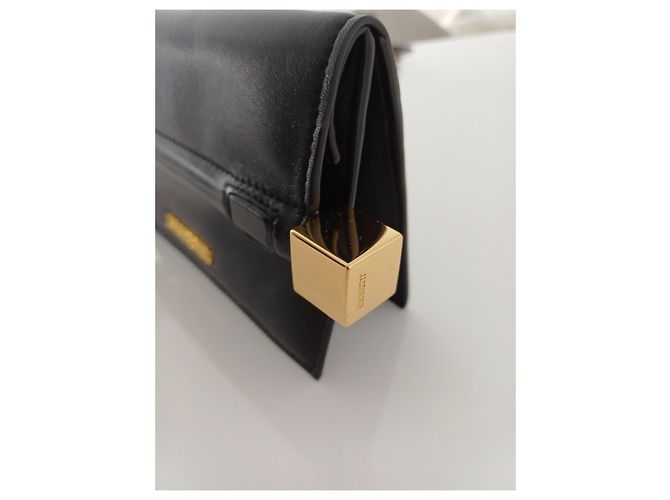 Jacquemus Le Rond Carré Pochette en Cuir d'Agneau Noir - vue 4