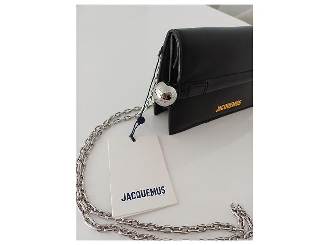 Jacquemus Le Rond Carré Pochette en Cuir d'Agneau Noir - vue 5