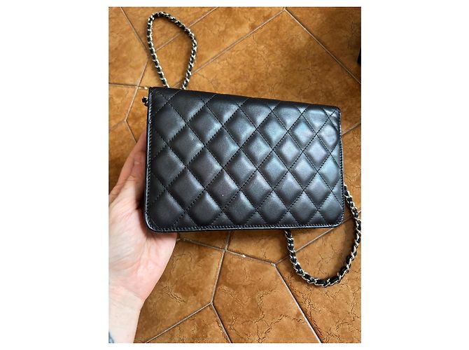 Chanel Wallet on Chain in pelle di agnello nera Nero - vista 14