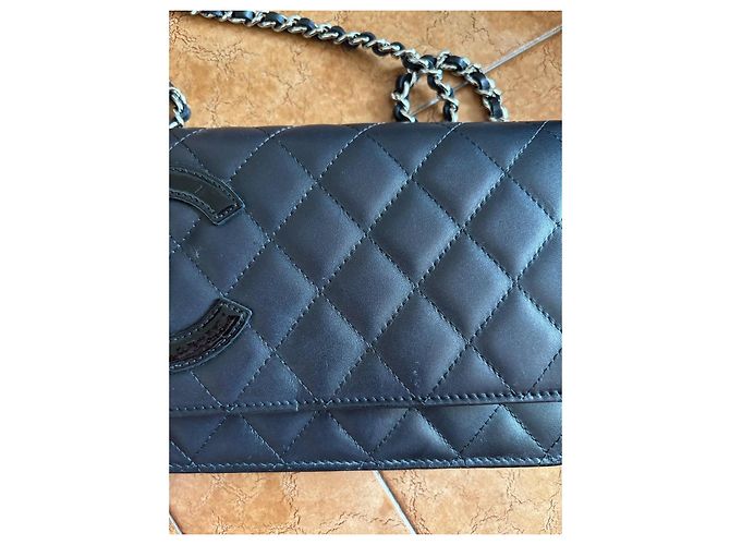 Chanel Wallet on Chain in pelle di agnello nera Nero - vista 3