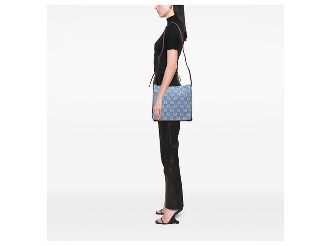 LOEWE Borsa a tracolla in denim Anagram blu - view 10