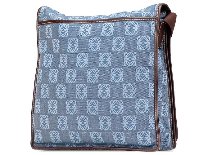 LOEWE Borsa a tracolla in denim Anagram blu - vista 2