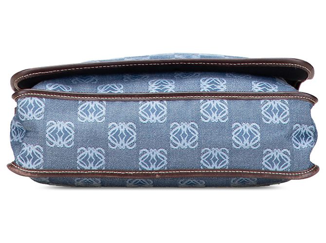 LOEWE Borsa a tracolla in denim Anagram blu - vista 3