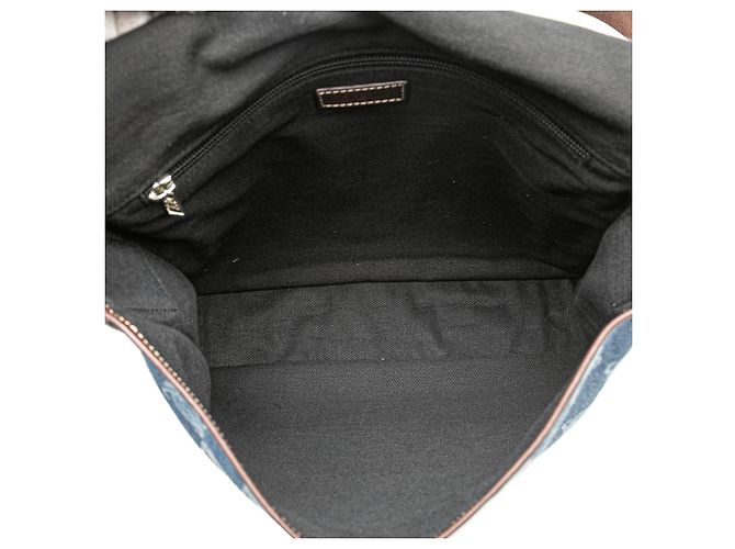 LOEWE Borsa a tracolla in denim Anagram blu - vista 4