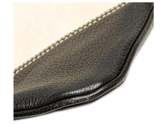Prada Braune Vitello-besetzte Canvas Canapa Tote Beige - Ansicht 10