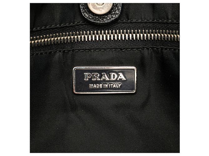 Prada Braune Vitello-besetzte Canvas Canapa Tote Beige - Ansicht 5