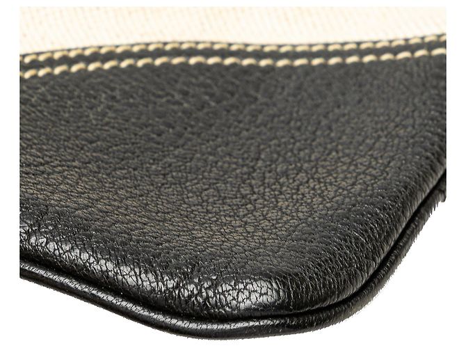 Prada Braune Vitello-besetzte Canvas Canapa Tote Beige - Ansicht 9