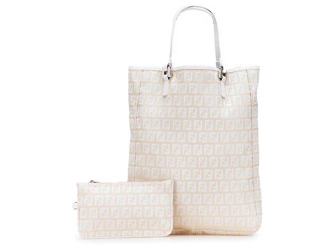 Fendi Braune Zucchino Canvas Tasche Beige - Ansicht 11