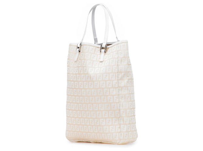 Fendi Braune Zucchino Canvas Tasche Beige - Ansicht 2