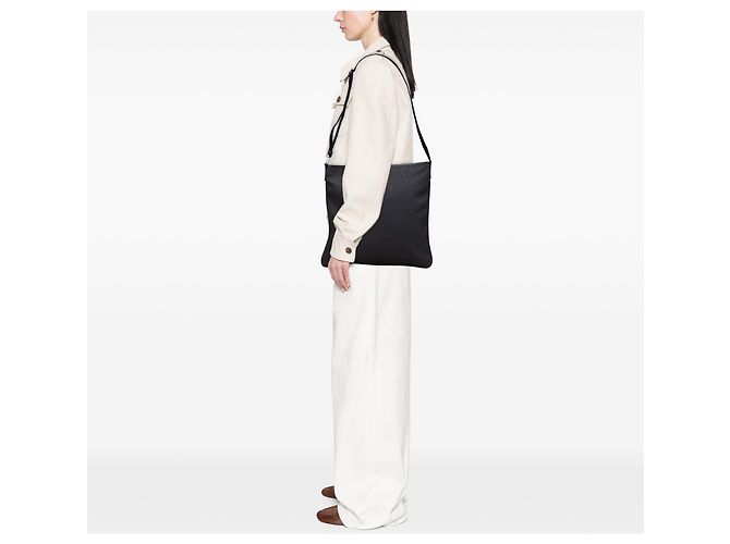Borsa a tracolla in tela Zucchino nera di Fendi Nero - vista 11