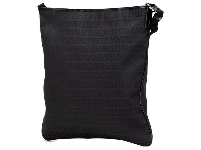Borsa a tracolla in tela Zucchino nera di Fendi Nero - vista 2