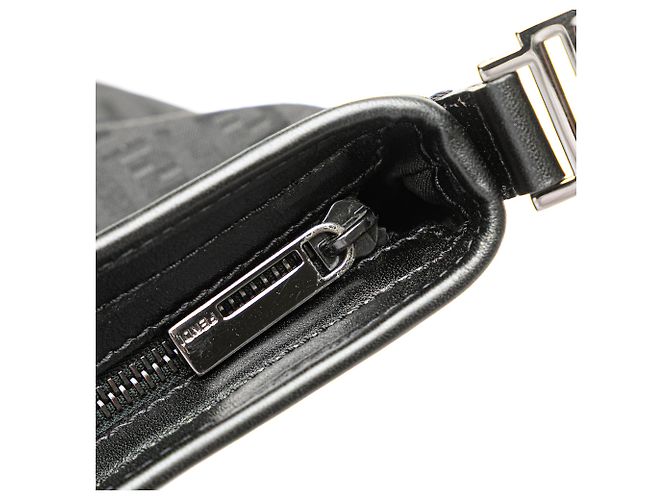 Borsa a tracolla in tela Zucchino nera di Fendi Nero - vista 9