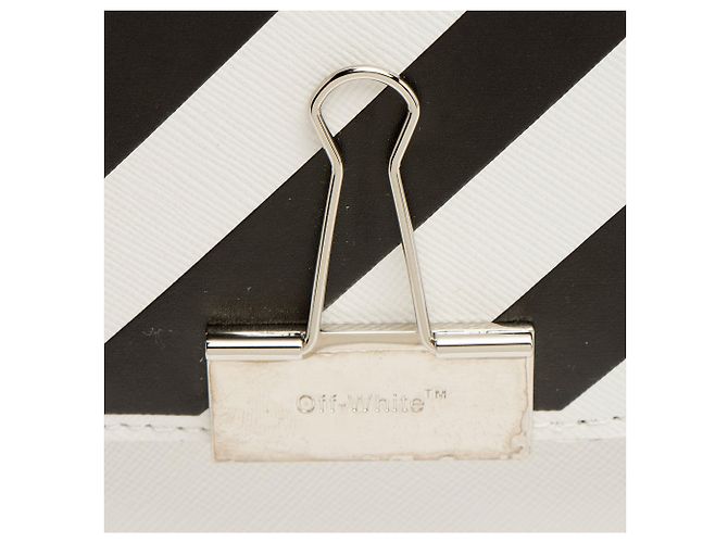 Off White Off-White Leder Diag Binder Clip Geldbörse mit Kette Schwarz - Ansicht 9