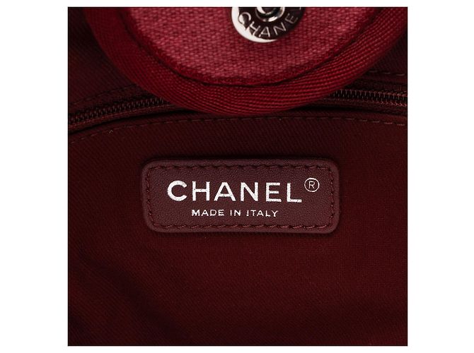 Gabrielle Chanel Canvas Deauville Medium Tote Rot - Ansicht 8