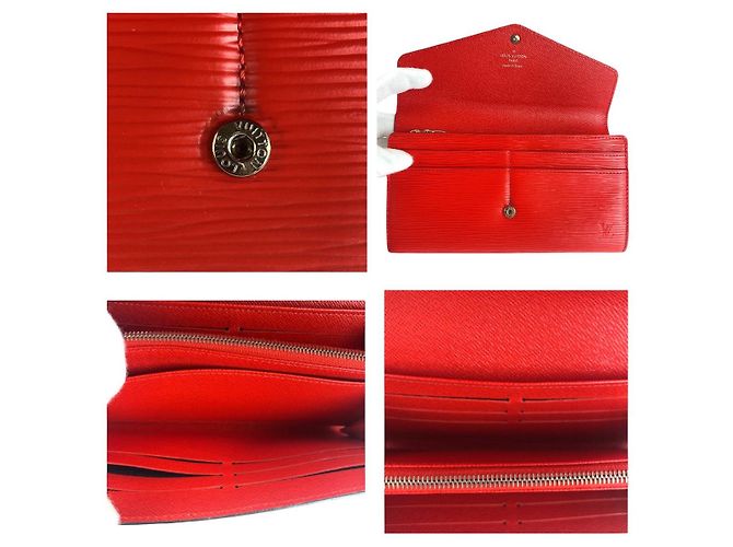 Portafoglio Lungo Epi Sarah di Louis Vuitton Rosso - vista 10