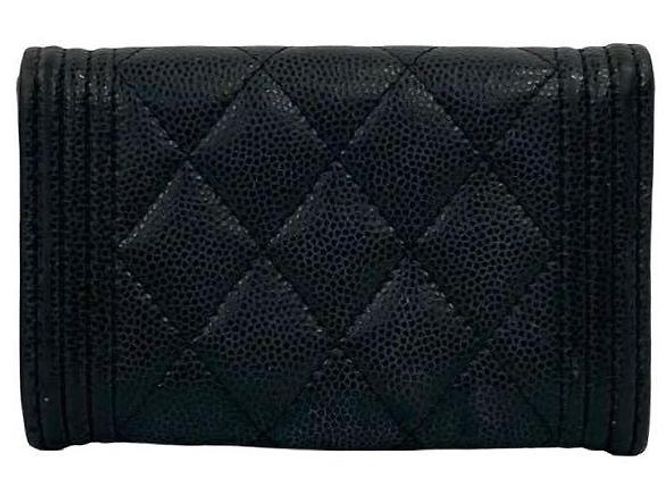 Tarjetero de caviar Chanel Boy Negro - vista 4