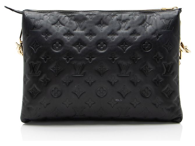 Borsa a Spalla Coussin MM in Pelle di Agnello Embossed Monogram Louis Vuitton Nero - vista 3