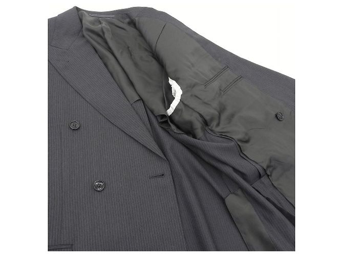 Autre Marque Conjunto de traje de lana Ermenegildo Zegna a rayas grises Castaño - vista 8