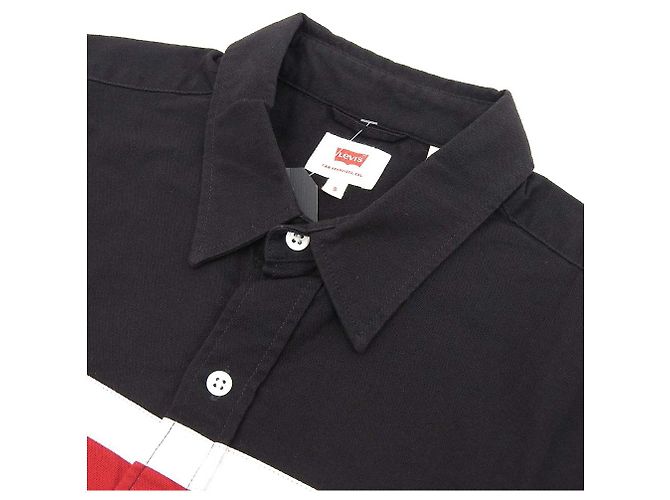Autre Marque Camisa polo de algodón Levi's negra roja blanca S Negro Blanco - vista 3
