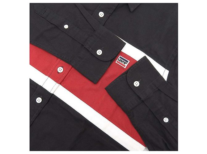 Autre Marque Camisa polo de algodón Levi's negra roja blanca S Negro Blanco - vista 5