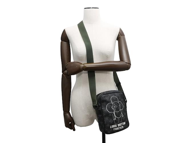 Louis Vuitton Monogram Eclipse Vivienne Danube PM Shoulder Bag Black Green Khaki - view 4