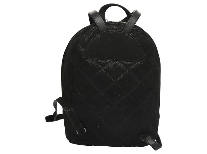 Autre Marque Zaino Falabella Chain in suede nero e argento di Stella MacCartney 364517 Auth BA3253 - vista 2