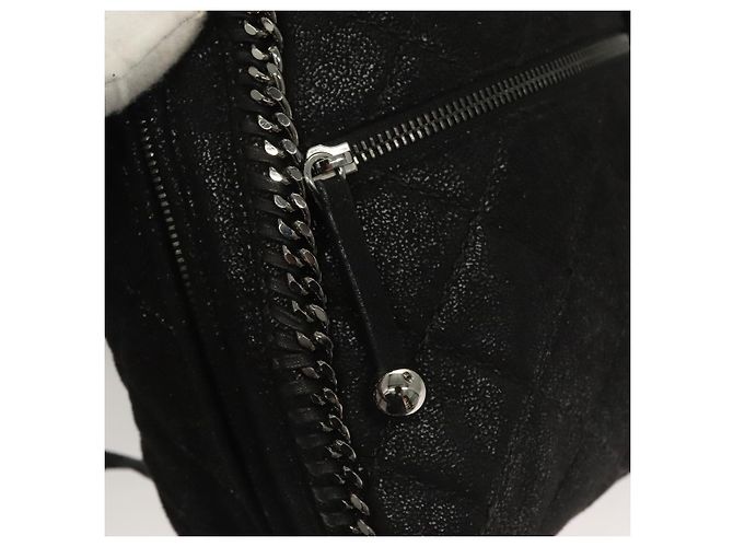 Autre Marque Zaino Falabella Chain in suede nero e argento di Stella MacCartney 364517 Auth BA3253 - vista 20