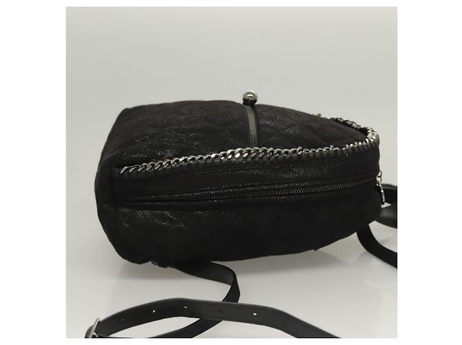 Autre Marque Zaino Falabella Chain in suede nero e argento di Stella MacCartney 364517 Auth BA3253 - vista 3