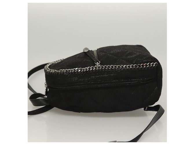 Autre Marque Zaino Falabella Chain in suede nero e argento di Stella MacCartney 364517 Auth BA3253 - vista 4
