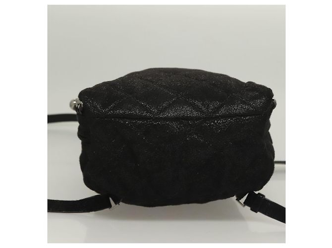 Autre Marque Zaino Falabella Chain in suede nero e argento di Stella MacCartney 364517 Auth BA3253 - vista 5
