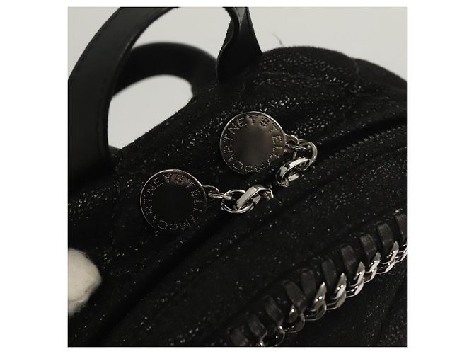 Autre Marque Zaino Falabella Chain in suede nero e argento di Stella MacCartney 364517 Auth BA3253 - vista 9