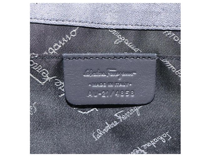 Borsa a Spalla Vala in Camoscio Grigio Argento di Salvatore Ferragamo Auth BA3518 Marrone - vista 12