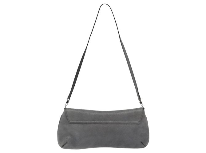 Borsa a Spalla Vala in Camoscio Grigio Argento di Salvatore Ferragamo Auth BA3518 Marrone - vista 2